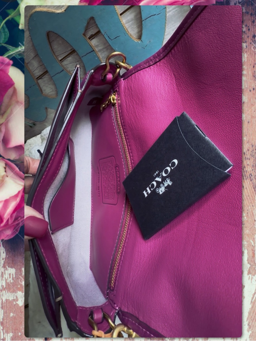 COACH COLORBLOCK DINKY DARK TEAK 89171 NWT - Picture 10 of 17